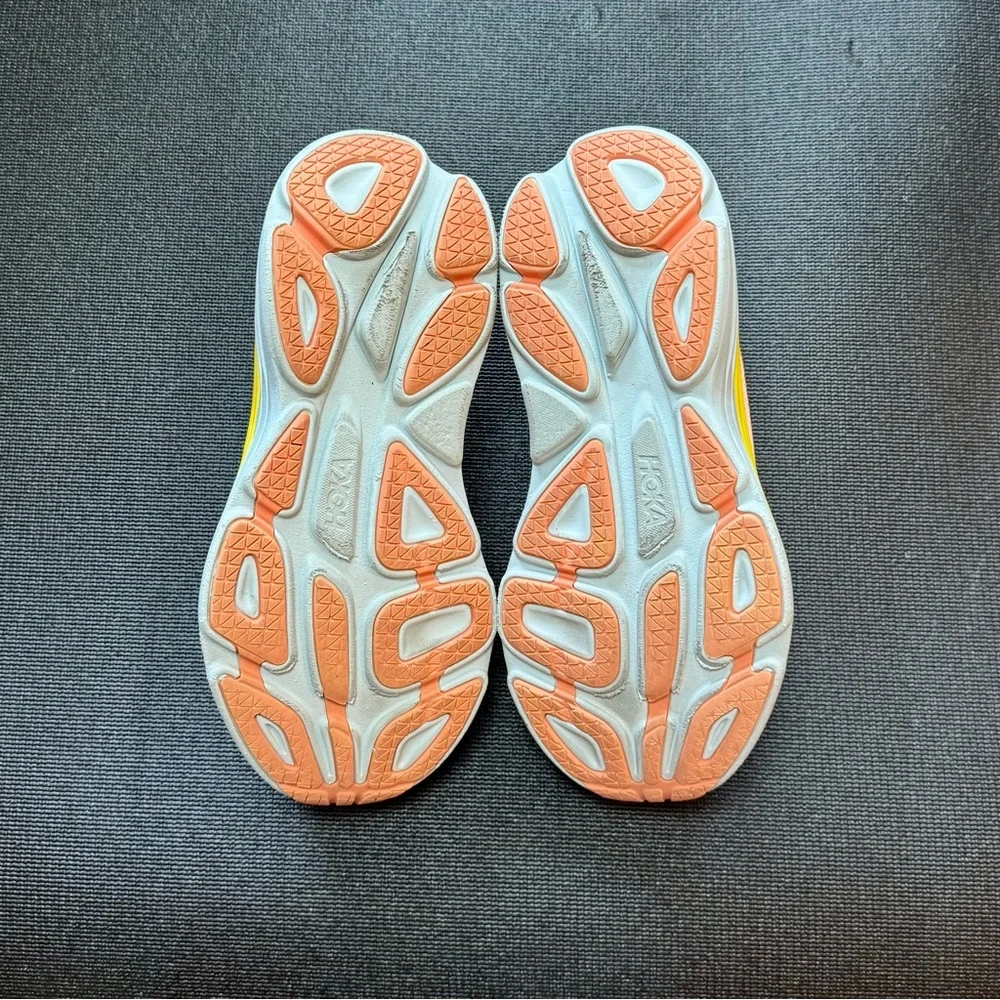 HOKA ONE ONE Bondi 8 Women’s Athletic Running Sneakers Orange and Yellow Sz 9.5 - Picture 7 of 10